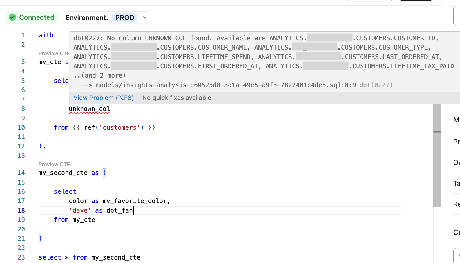 Live error detection Live error detection