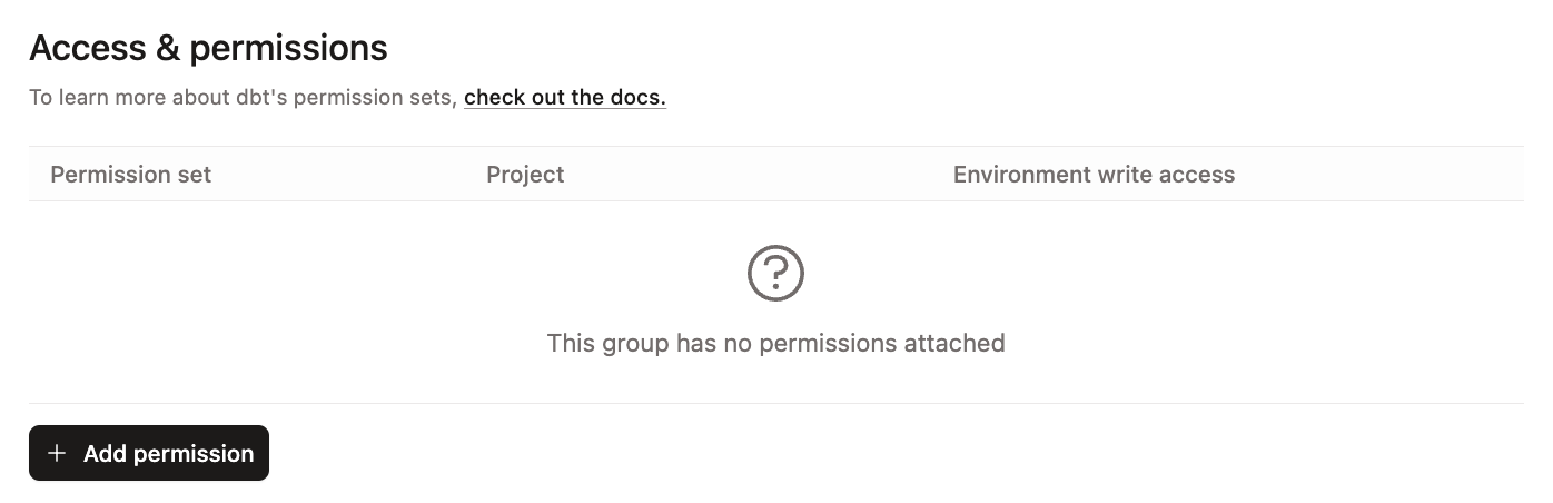 The Access & permissions section with the Add button highlighted. The Access & permissions section with the Add button highlighted.