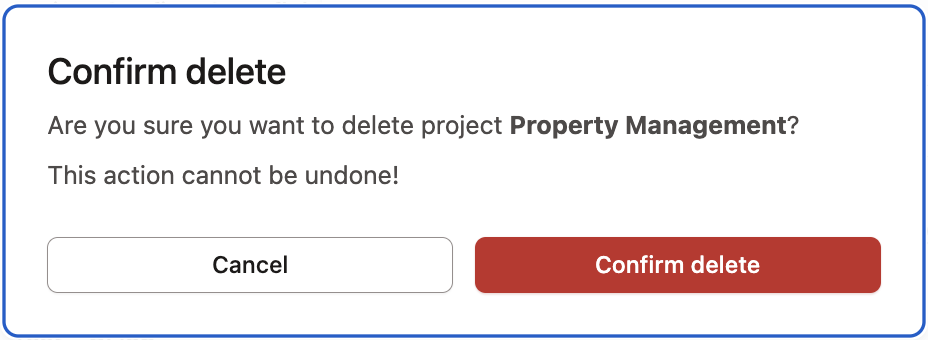 Delete projects