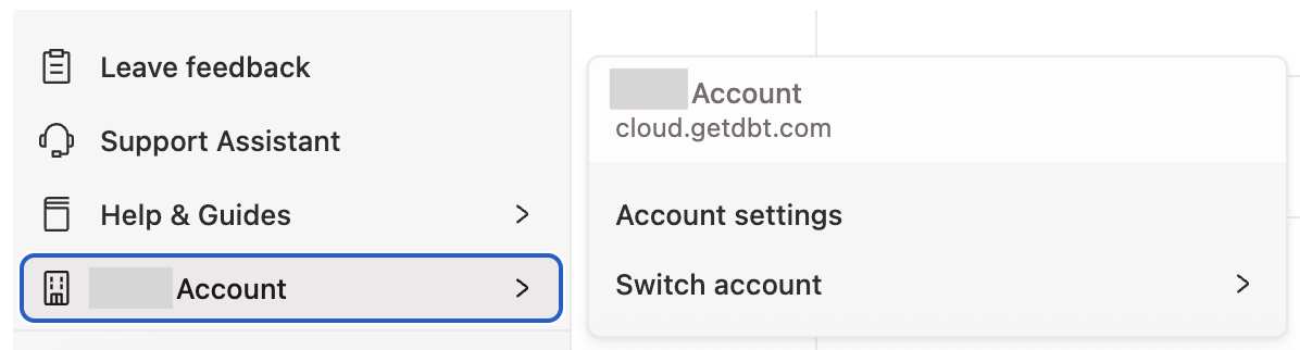 Settings menu